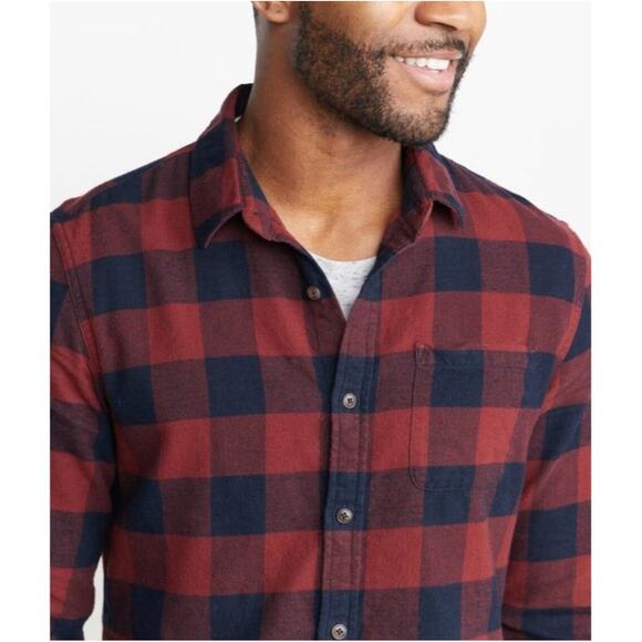 MARINE LAYER Shirt Large Downey Flannel Buffalo Plaid Button Down Front Pocket - Picture 2 of 15
